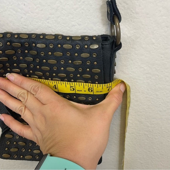 Revel Leather Studded Mini Crossbody Bag Convertible Strap - Picture 14 of 14